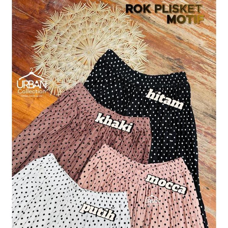 ROK MOTIF POLKADOT PANJANG MAYUNG PRAMIUM JUMBO GRADE A ROK PLISKET ONDE