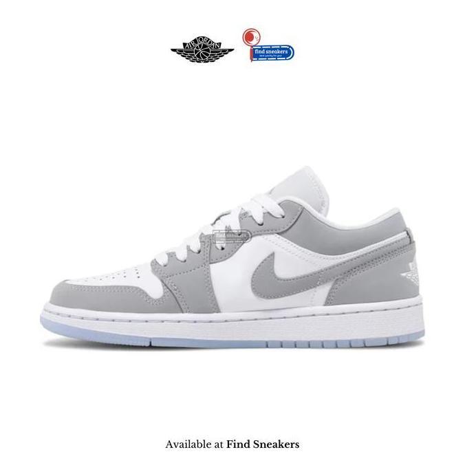 Sepatu Sneakers Unisex NIKE AIR JORDAN 1 LOW WOLF GREY BRAND NEW BOX