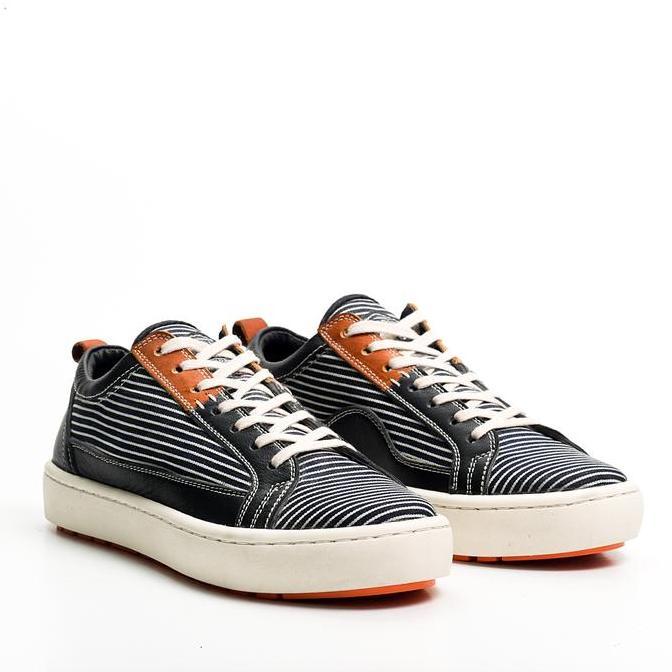 Sepatu Sneakers Kulit Pria Exodos57 Lampero Low Hickory Stripe