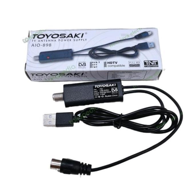 TERBAIK ADAPTOR POWER SUPPLY ANTENA TV TOYOSAKI AIO-898 USB BOOSTER ANTENA TV