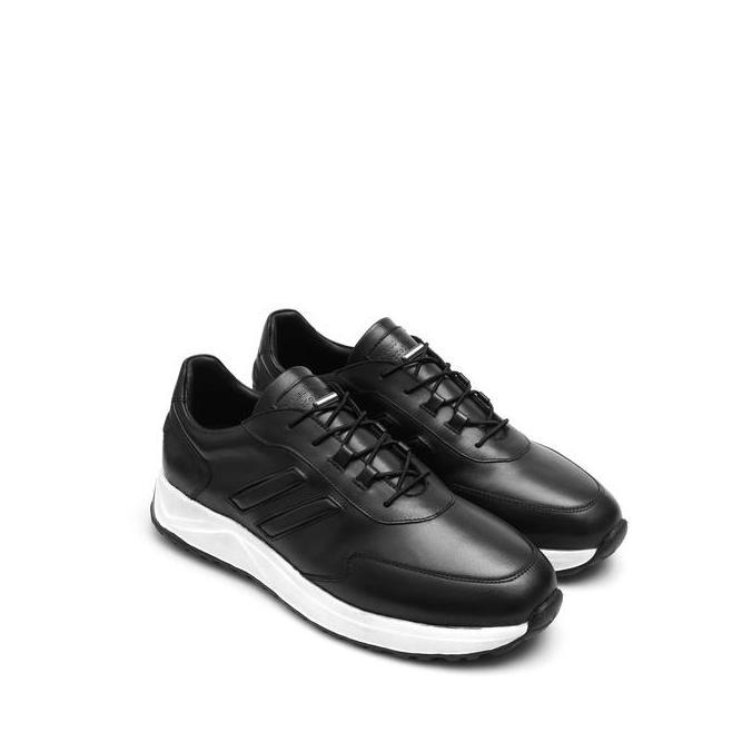 FERGUS BLACK Sepatu Kulit Pria Sneakers by Mario Minardi