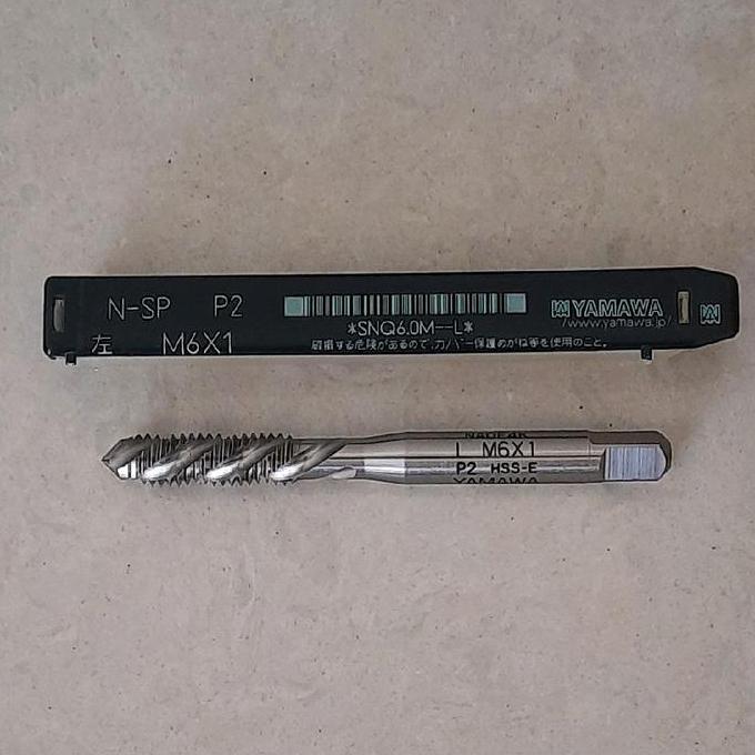 TAP MESIN ULIR KIRI M6 x 1.0 YAMAWA SPIRAL HSS | tap hss left hand 6mm yamawa spiral japan