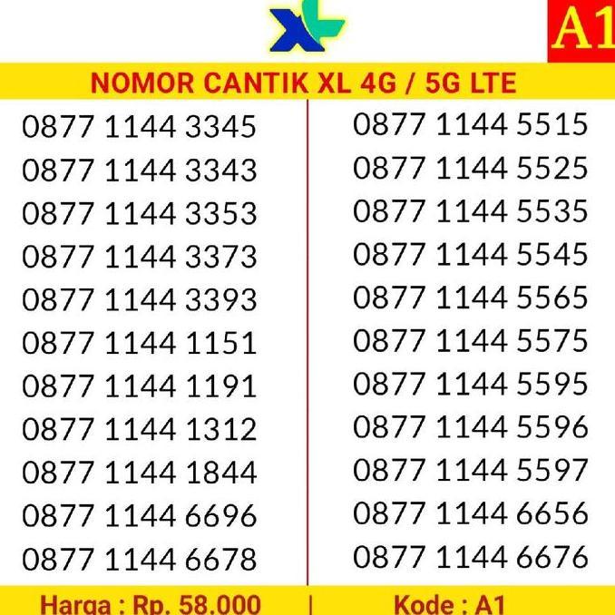 Kartu Perdana Nomor Cantik XL 4G Kuartet 8888 000 Couple