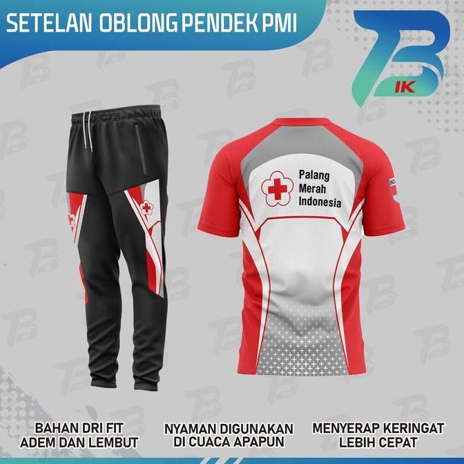 STELAN JERSEY OBLONG PENDEK PMI / KAOS OBLONG PMI / TRAINING OLAHRAGA SPORTY / JERSEY OBLONG PENDEK 