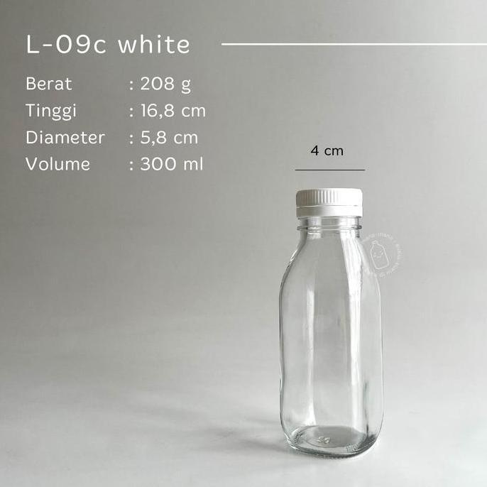 Botol kaca Times Square 300ml 500ml 1 liter - botol juice kopi - kotak