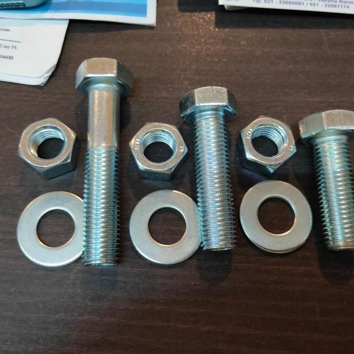 Baut Mur ML Besi Putih M20 x 100mm