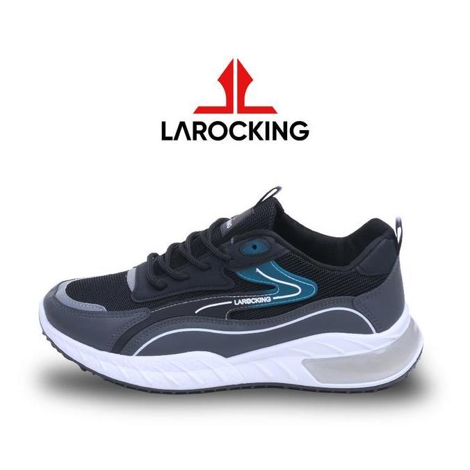Larocking - Glynt Hitam  Abu | Sepatu Sneakers Casual Gym