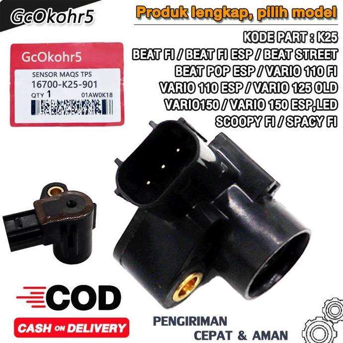 Injektor Injector Kvb-S51+ Sensor Tps K25 Beat Fi, Scoopy Fi, Spacy Fi, Revo Fi Set 2 Potong Bernila