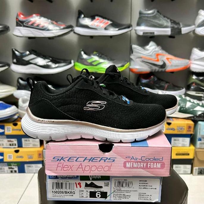 SKECHERS FLEX APPEAL 5.0 UPRAKE RUNNING FOR WOMENS BNIB (150206 BKRG)