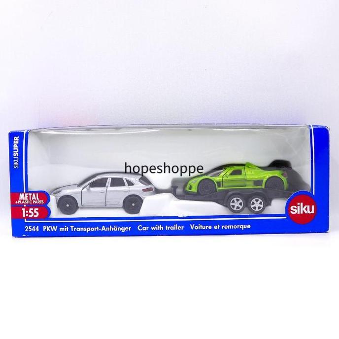 Siku Super 1544 Car with Trailer Diecast Porsche Macan and Apollo Gumpert Original