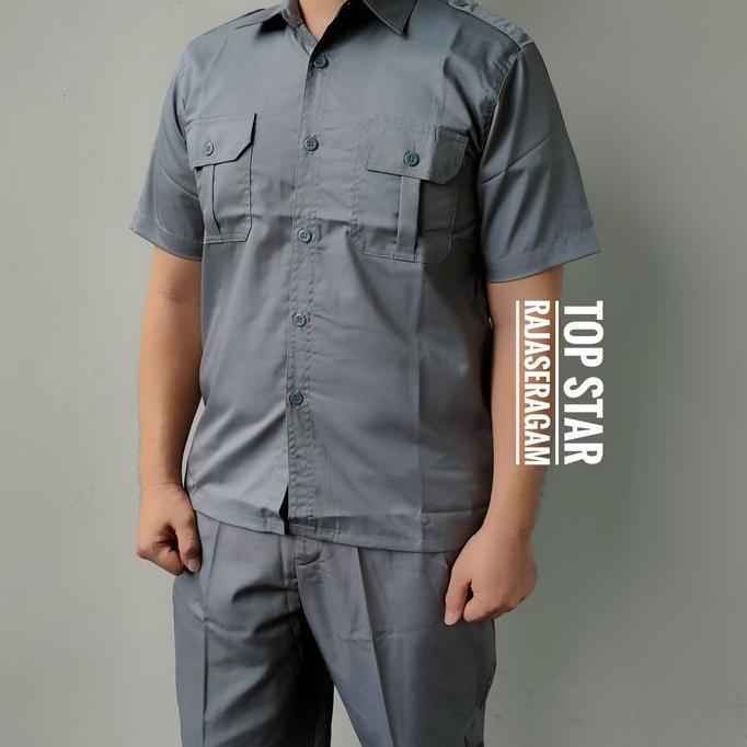 Setelan PDH PDL Kemeja Celana Kerja Dinas Lapangan Net Tv Kantor Drill