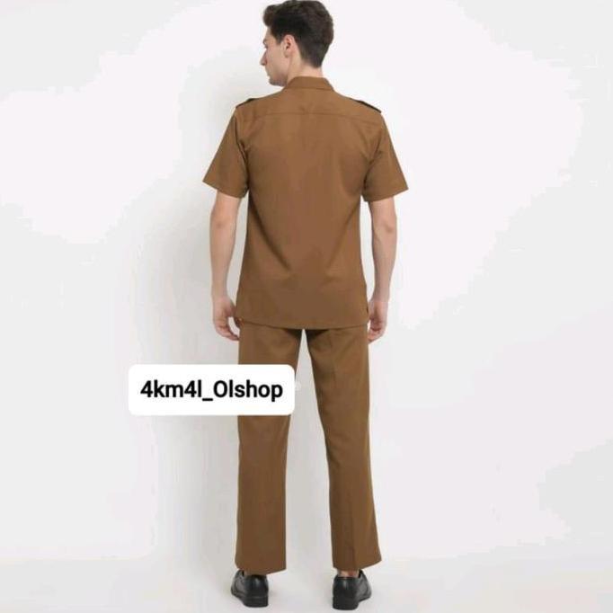 Seragam PDH Safari Pria Kheki,Seragam Pemprov Safari Pria , Baju Dinas ASN,PNS,Pemda Safari Pria , S