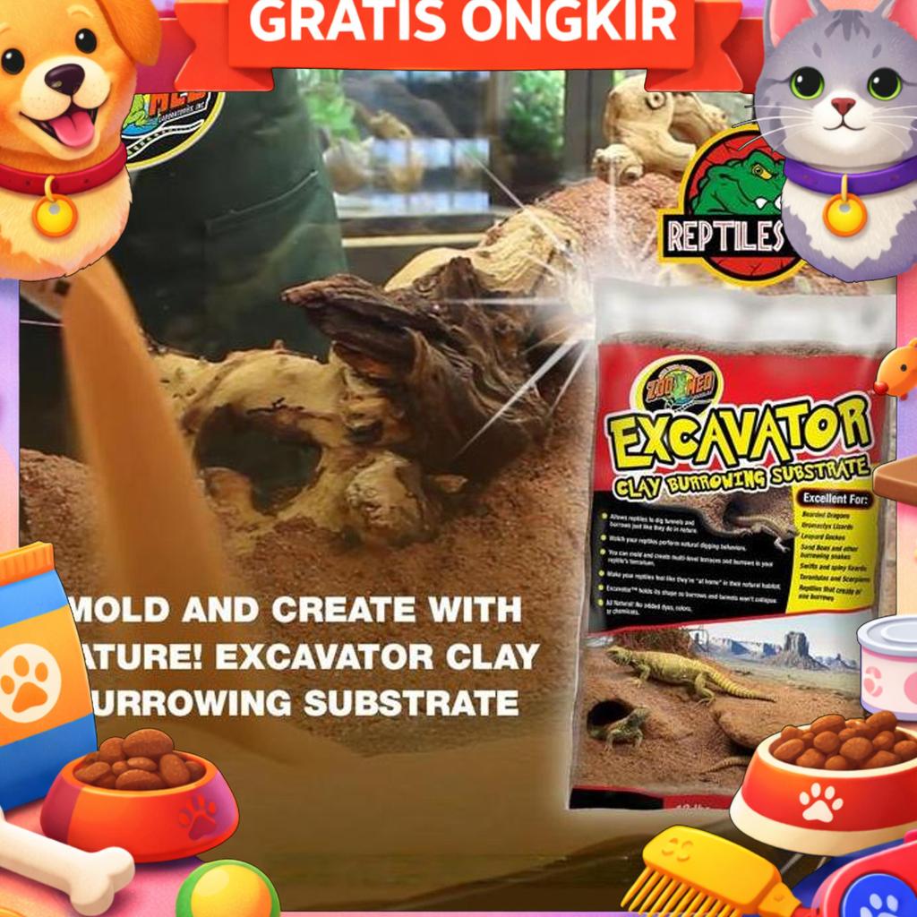 Zoomed Excavator Clay Alas Kandang Reptil Bd Uromastyx Gecko Sand Boa