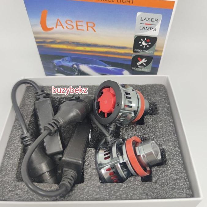 LAMPU LED H11 H8 FOGLAMP MOBIL LASER MINI PROJEKTOR PROJIE PUTIH KUNIN