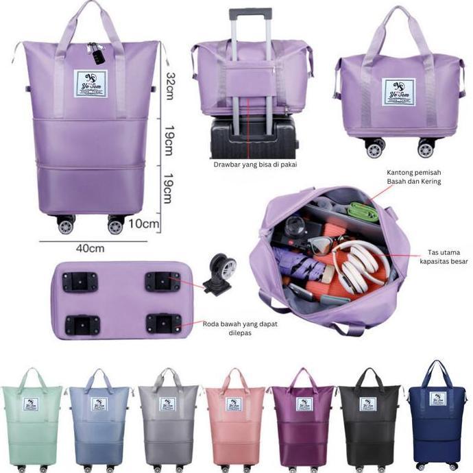 Ihappy- Ye Som Tas Traveling Roda Bisa Di Gembok Tas Duffel Jumbo-Tas Jinjing 3 Tingkat-Tas Travel R