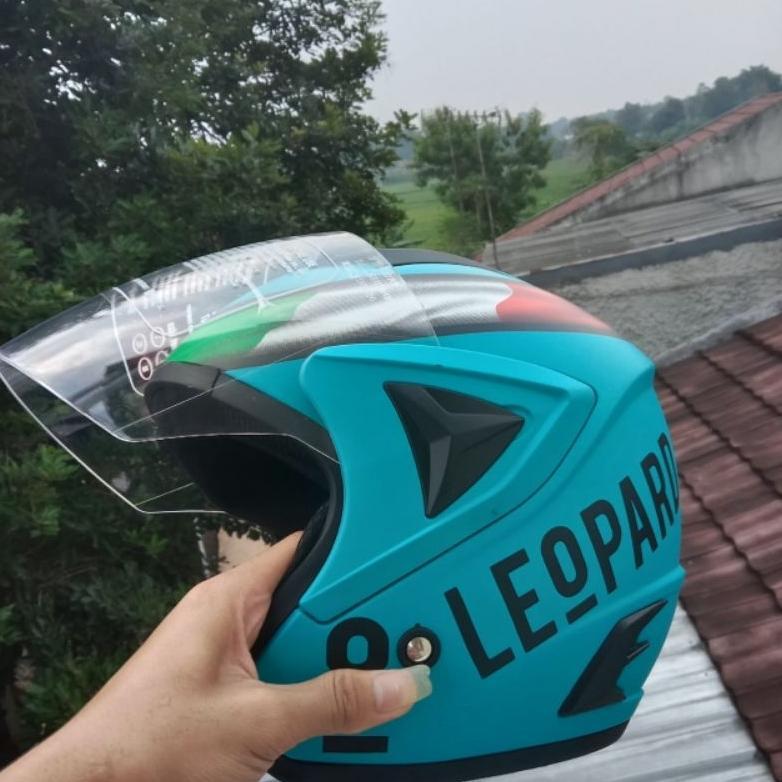 Helm Half Face JP 13 LEOPARD (Hitam) TOSCA DOFF / Rx Helmet SNI Dewasa Mirip Gm Fighter Pria Wanita