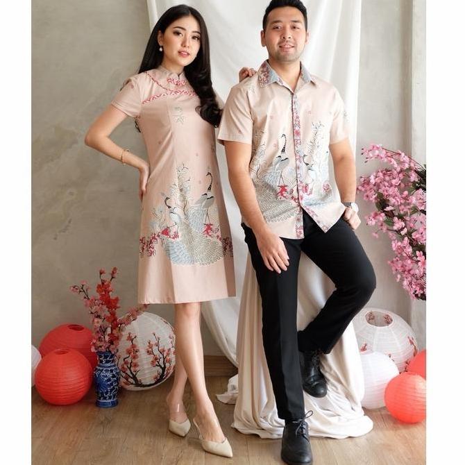 Set Beautiful Couple Cheongsam Pastel Baju Pasangan Imlek KMC