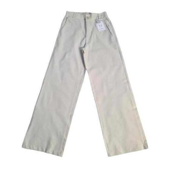 Murah  Celana Premium Katun Linen Kulot Highwaist Celana Hitam Wanita Celana Basic Kain Panjang