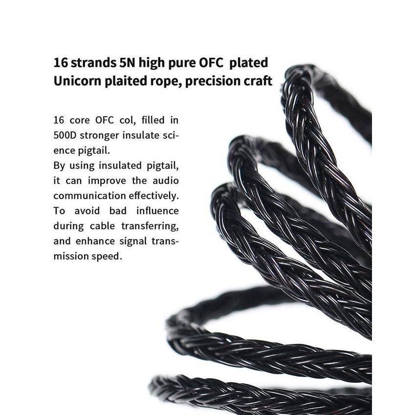 Audflow- Jcally Jc16S Kabel Upgrade Ofc 16 Core With Mic Iem Headset Cable