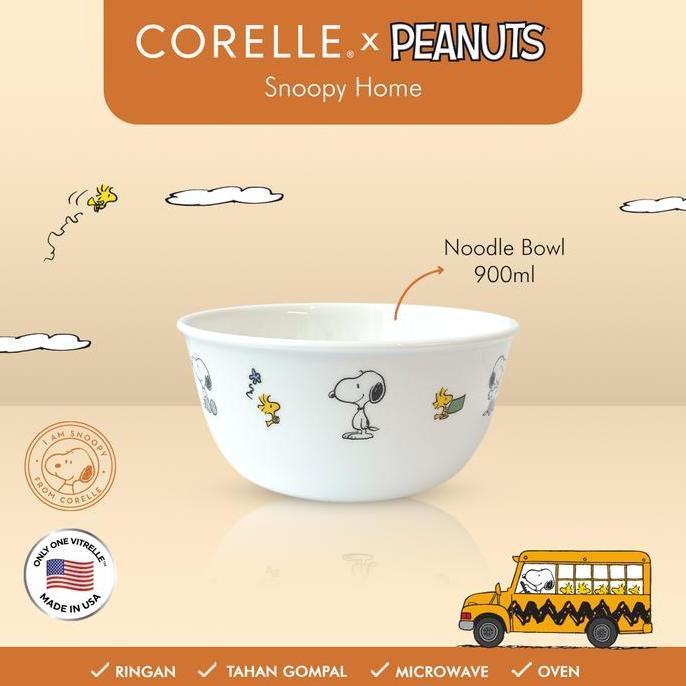 Terpopuler- Corelle Snoopy Dinner Set Plate & Bowl Set Piring Makan & Mangkok Peanuts Collection Ele