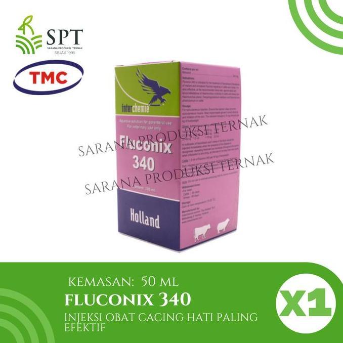 LAZZBUINA - FLUCONIX-340 50ML INJEKSI OBAT CACING HATI EFEKTIF SAPI KAMBING HEWA