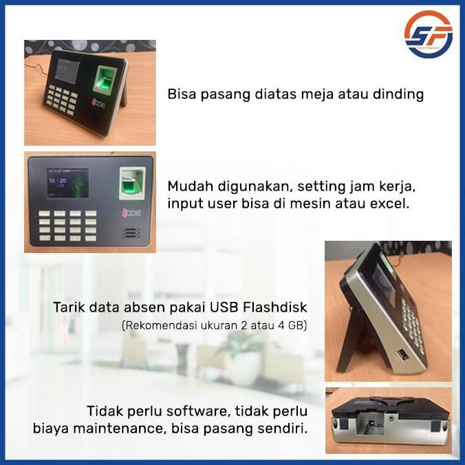 Troniktik- Fingerprint Icon 16 Mesin Absensi Pin Sidik Jari Absen Ssr Finger Print Kantor Standalone