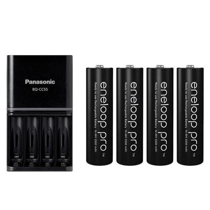 Camwoi- Panasonic Eneloop Pro Bq-Cc55 Smartplus Charger W/ 4Xaa 2500Mah