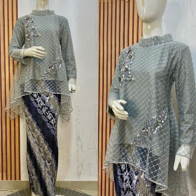Newrilis- Alesha Kerah Rempel Payet/Kebaya Pesta/Kebaya Wisuda Kondangan Bordir