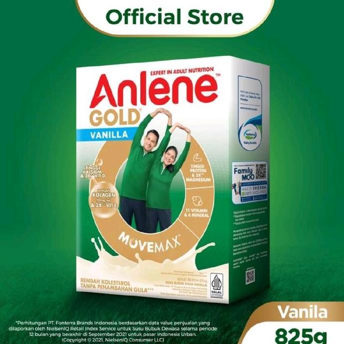 Cod,Bisa- Anlene Gold 5X Plus 825 Gram Vanila Original Cokelat/Plain/825Gr/Dulu 900/850 Gram/885Gr/V