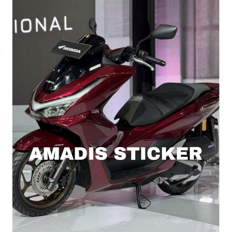 100% AMAN` skotlet merah gelap metalic candy merah tajam stiker motor dark red