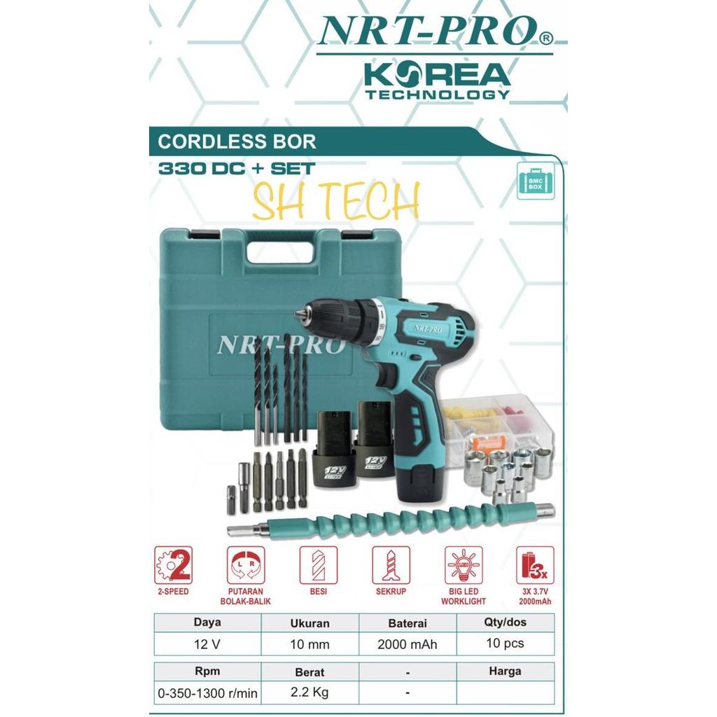Dayhpy- Nrt Pro Dc 330 Set Dc330 Bor Batre Cordless 12 V