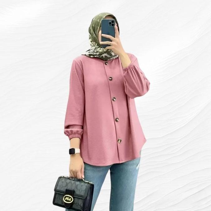 Busananew- Kemeja Jumbo Ld120&105 Atasan Wanita Hijab Karina Blouse Kekinian Blus Tshirt Muslimah Ba