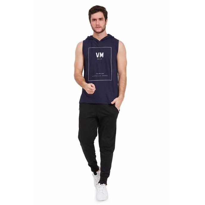 Cod,Bisabanget- Vm Kaos Buntung Hoodie Singlet Topi Biru Dongker - Vm-033