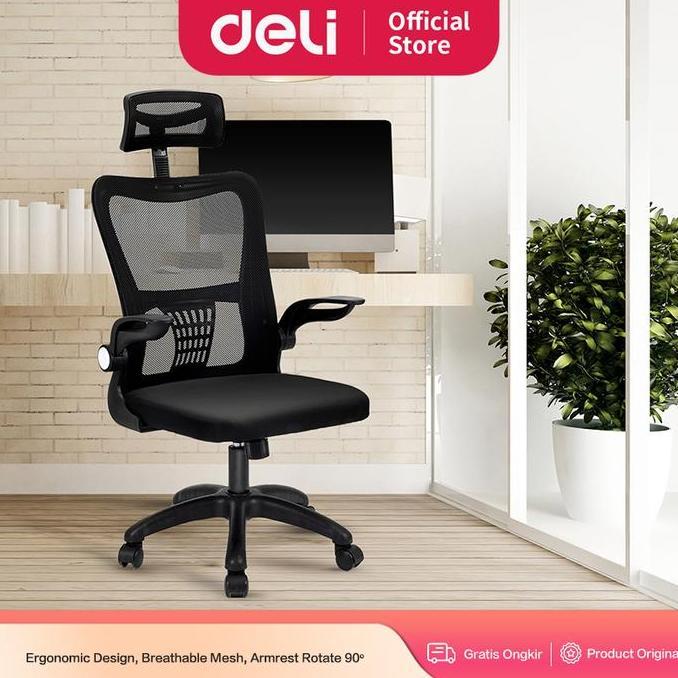 Blokx- Deli Kursi Kantor / Kursi Kerja Jaring Dengan Senderan Kepala E492X