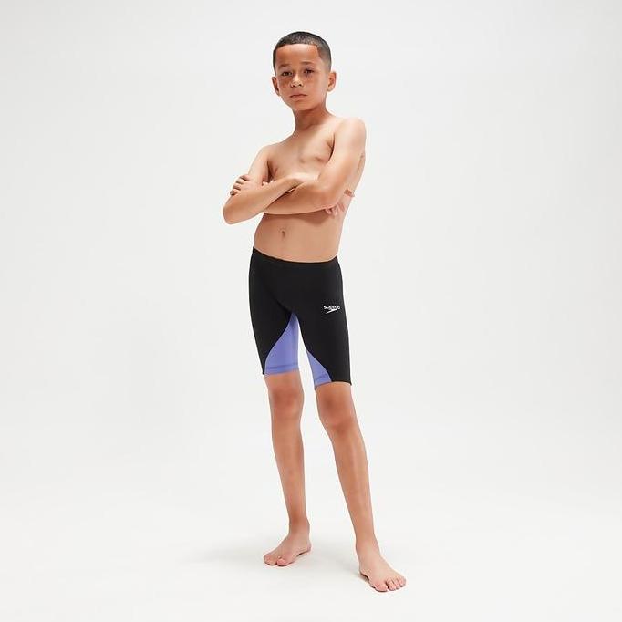 Speedo Celana Renang Anak Laki-laki Fastskin LZR Ignite Boys Jammer Hitam Ungu Kompresi Nyaman & Gri