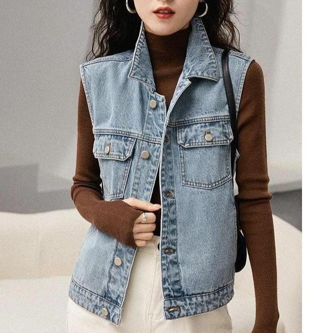 Fwbgy- 986-Rompi Jeans Wanita/Rompi Wanita/Blazer Jeans Wanita Atasan Panjang