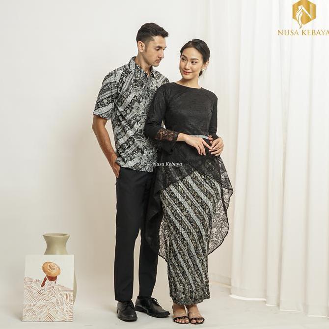 Flash Sale Stelan Baju Couple Kebaya Kemeja Batik Tunangan Akad Nikah Seragaman