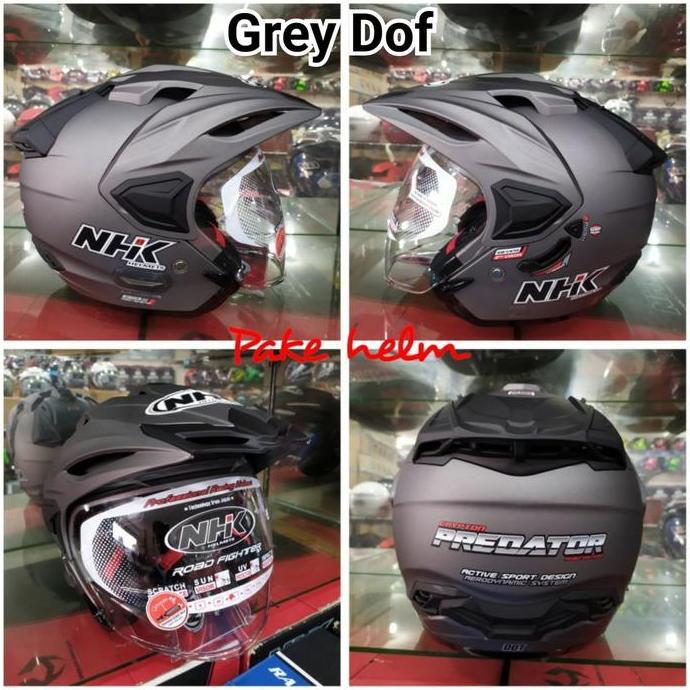 * HELM NHK HALF FACE NHK CRYPTON NHK DOUBLE VISOR BLACK DOFF //