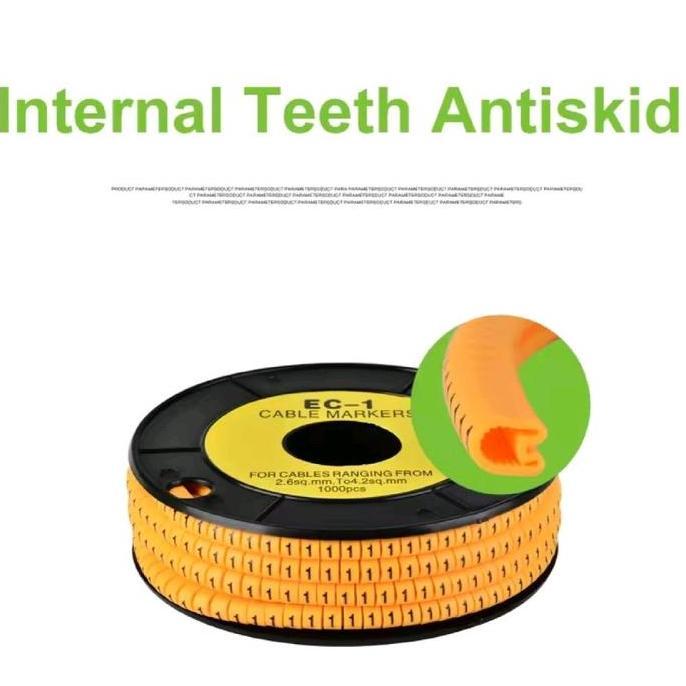 Callbe- Kabel Markers Ec-1 Angka 0-9 - Marker Ec-0 Karet Kuning 0 1 2 3 4 5 6 7 8 9 Tanda Plus Minus