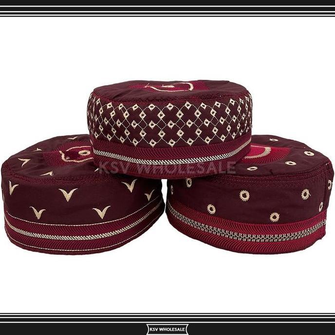 Uwouwo- Grosir (10 Pcs) Peci Madinah Bugis Paket Usaha Kopiah Haji Medina Santri Pesantren Dewasa An