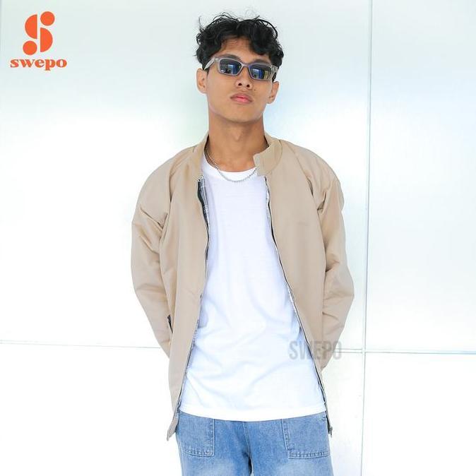 Fwbgy- Swepo Harrington Jacket (Polos) Size M-Xxl (Pria & Wanita)