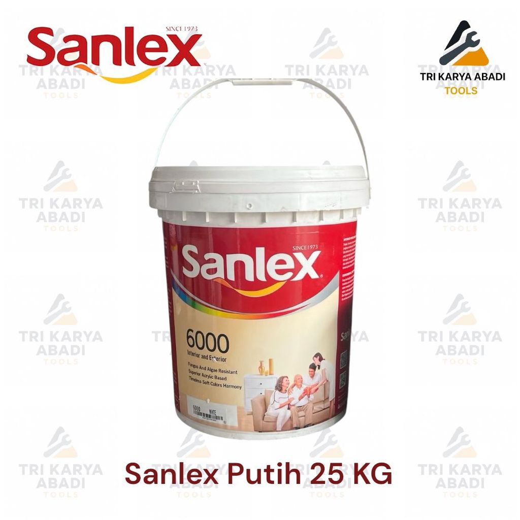 Sanlex 6000 Cat Tembok Interior Eksterior 25 kg Putih