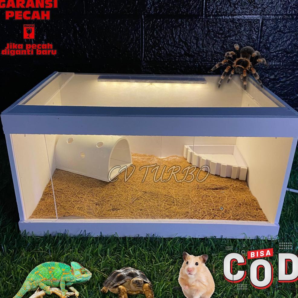 1 SETT TERARIUM REPTIL AKRILIK / KANDANG REPTIL PVC BOARD TRANSPARAN UK L 30x20x15cm