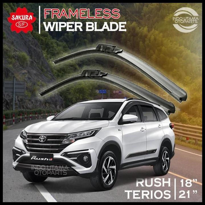 GRATIS ONGKIR WIPER FRAMELESS RUSH TERIOS KARET KACA MOBIL SAKURA 