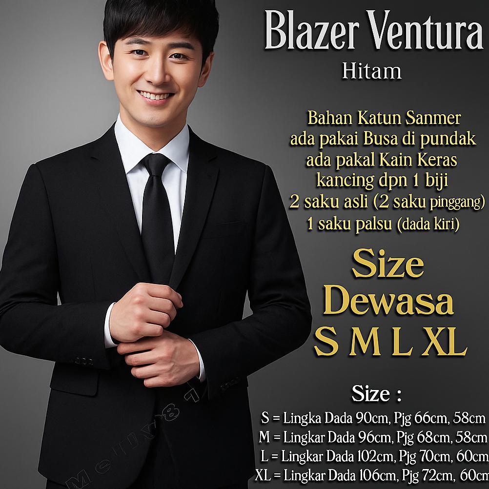 BPS COD Blazer / Jas Pria VENTURA hitam sanmer premium S M L XL ventu black formal busa kain keras