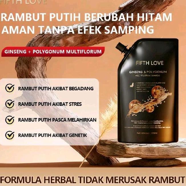 Fifth Love Shampoo Menghitamkan Uban Dan Penuh Rambut Alami Jahe Dan Ginseng