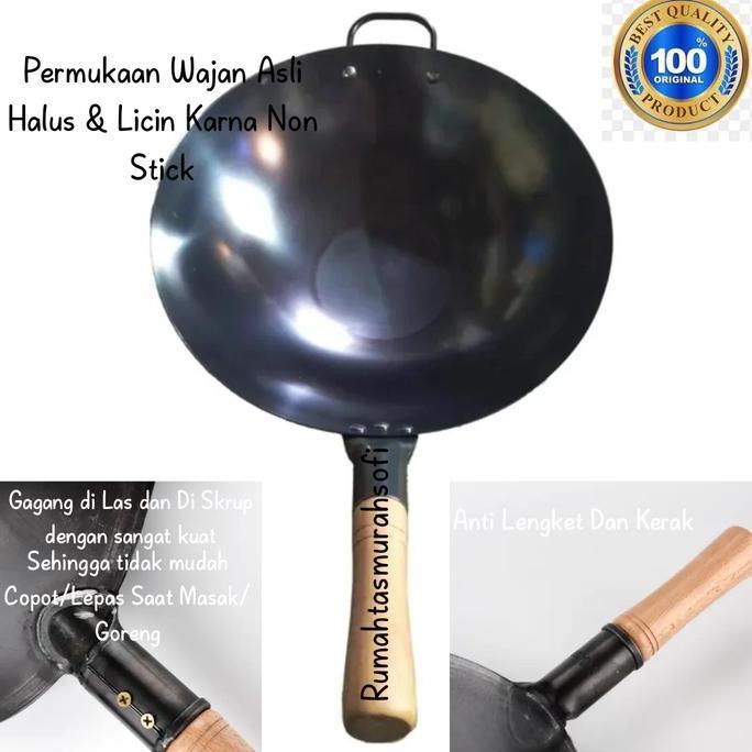 Wajan Baja Wok Baja Kuali Baja Seasoning Siap Pakai