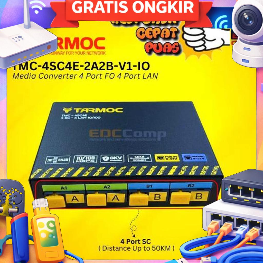 Tarmoc Tmc-4Sc4E-2A2B-V1-Io | Media Converter 4 Fo 4 Lan / 4Fo 4Lan | 4Sc 4Lan / 4 Sc 4 Lan 10/100Mb
