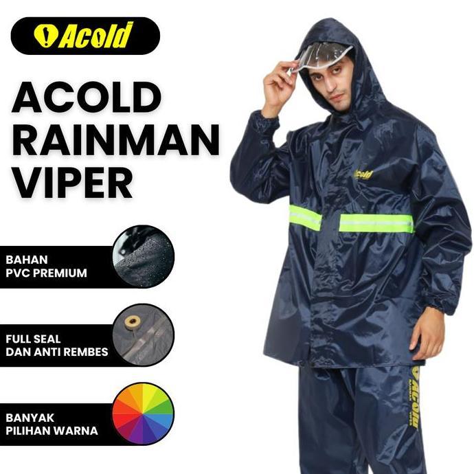 Acold Rainman Viper Jas Hujan Pria Wanita Mantol Ujan Oxford Tebal Mantel Laki Laki Keren Murah Rain