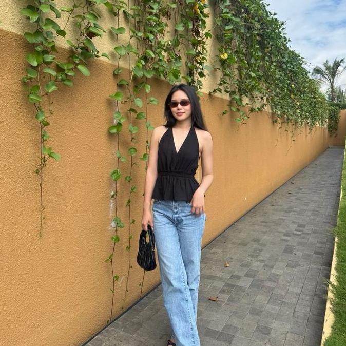 [oddsthelabel] Daisy Halter Backless Top | Atasan Wanita Baju Halter Backless Top